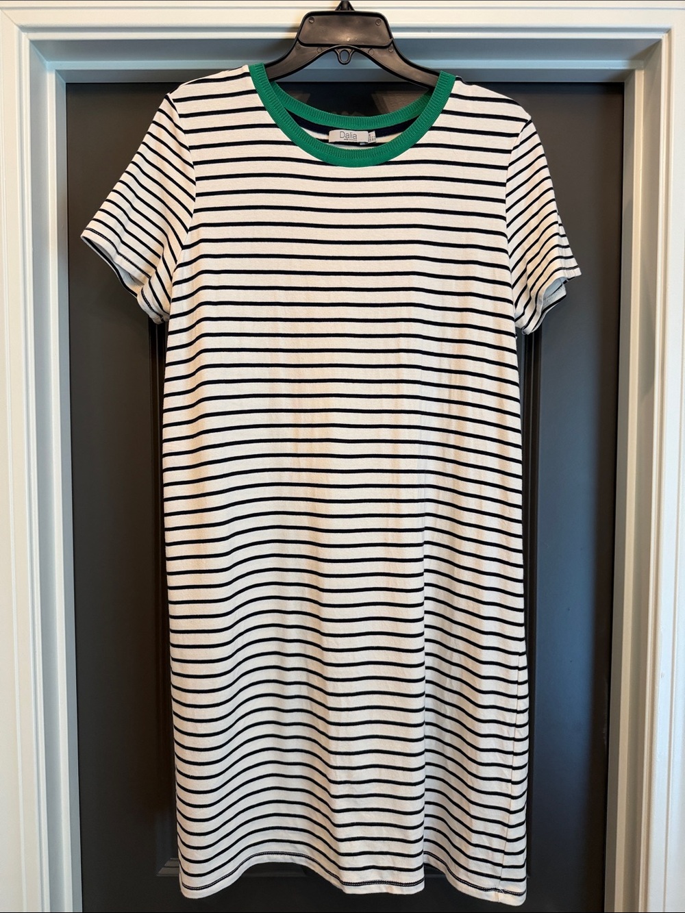 Dalia black/cream striped t-shirt dress